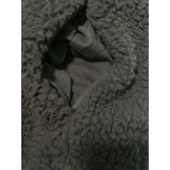 Victoria’s Secret Pink Women's Half Zip Pullover Sherpa Hoodie Black Size Medium - Picture 9 of 12